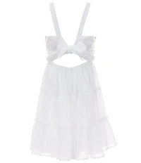 Rare Editions Big Girls Sleeveless Crocheted-Bodice/Tie-Back Gauze Dress