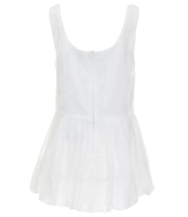 Rare Editions Big Girls Sleeveless Eyelet-Embroidered Drop-Waist Dress