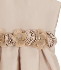 Rare Editions Big Girls Sleeveless Floral-Appliqued-Waist High-Low-Hem Ballgown