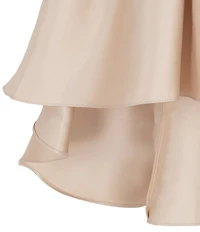 Rare Editions Big Girls Sleeveless Floral-Appliqued-Waist High-Low-Hem Ballgown