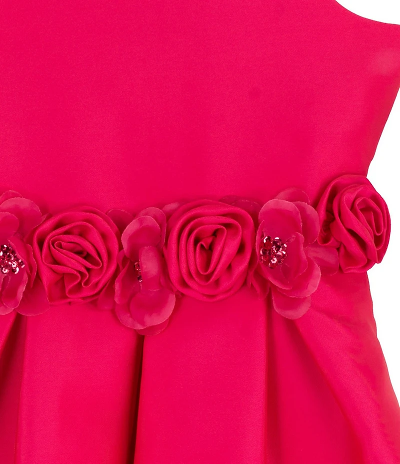 Rare Editions Big Girls Sleeveless Floral-Appliqued-Waist High-Low-Hem Ballgown