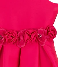 Rare Editions Big Girls Sleeveless Floral-Appliqued-Waist High-Low-Hem Ballgown