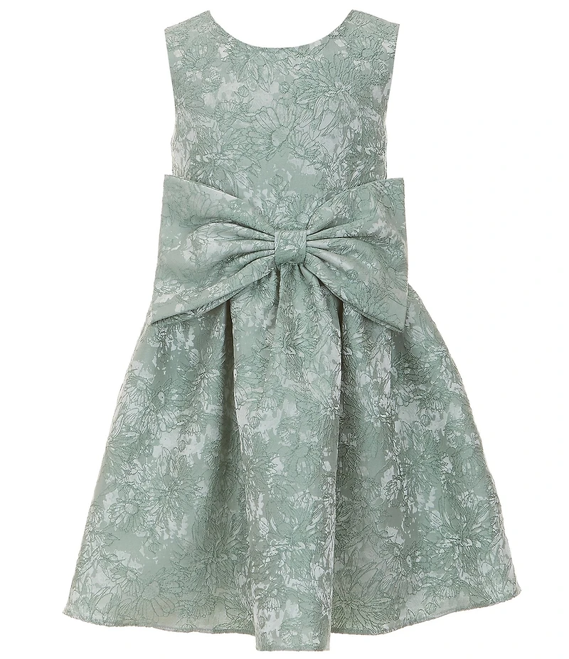 Rare Editions Big Girls Sleeveless Floral Large Bow Dress