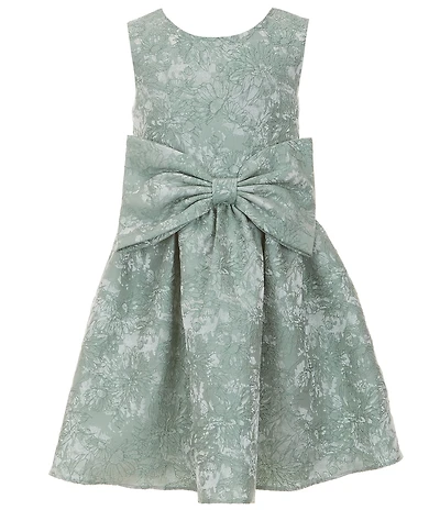 Rare Editions Big Girls Sleeveless Floral Large Bow Dress