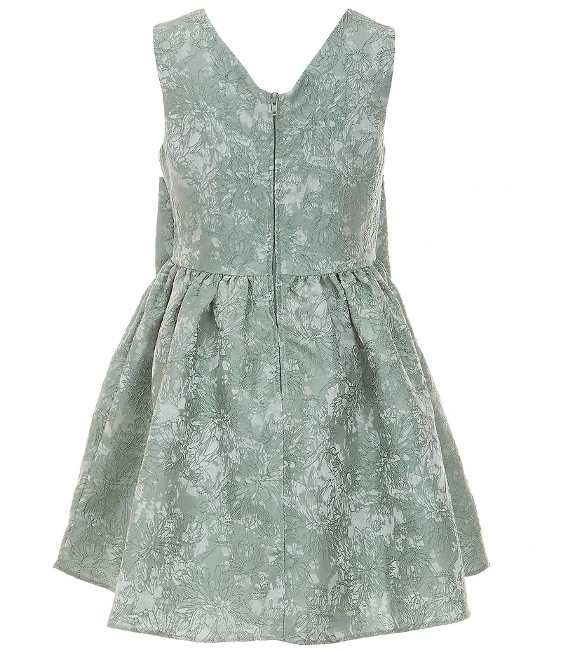 Rare Editions Big Girls Sleeveless Floral Large Bow Dress