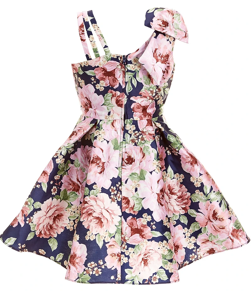 Rare Editions Big Girls Sleeveless Floral Mikado Fit-And-Flare Dress
