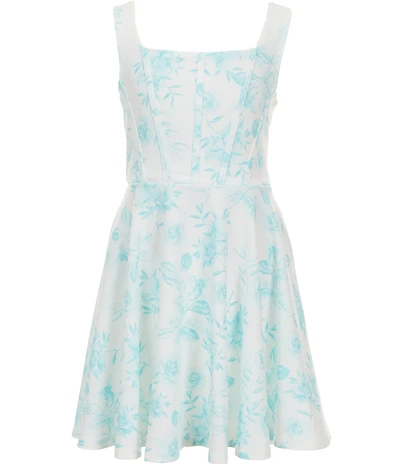 Rare Editions Big Girls Sleeveless Faux Corset Floral-Printed Scuba-Knit Fit-And-Flare Dress