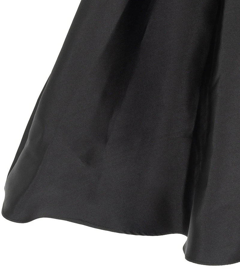 Rare Editions Big Girls Sleeveless Flower-Appliqued-Shoulder-Strap Fit-And-Flare Mikado Dress