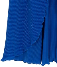 Rare Editions Big Girls Sleeveless Glitter-Accented Chiffon High-Low-Hem Long Dress