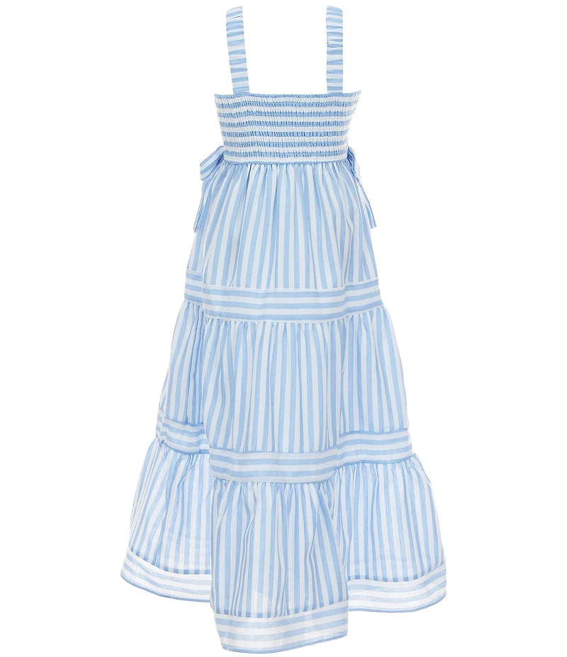 Rare Editions Big Girls Sleeveless Horizontal/Vertical Striped Tiered Dress