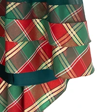 Rare Editions Big Girls Sleeveless Plaid-Bow-Accented Mikado Fit-And-Flare Dress