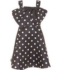 Rare Editions Big Girls Sleeveless Oversized Bow Polka Dot Dress