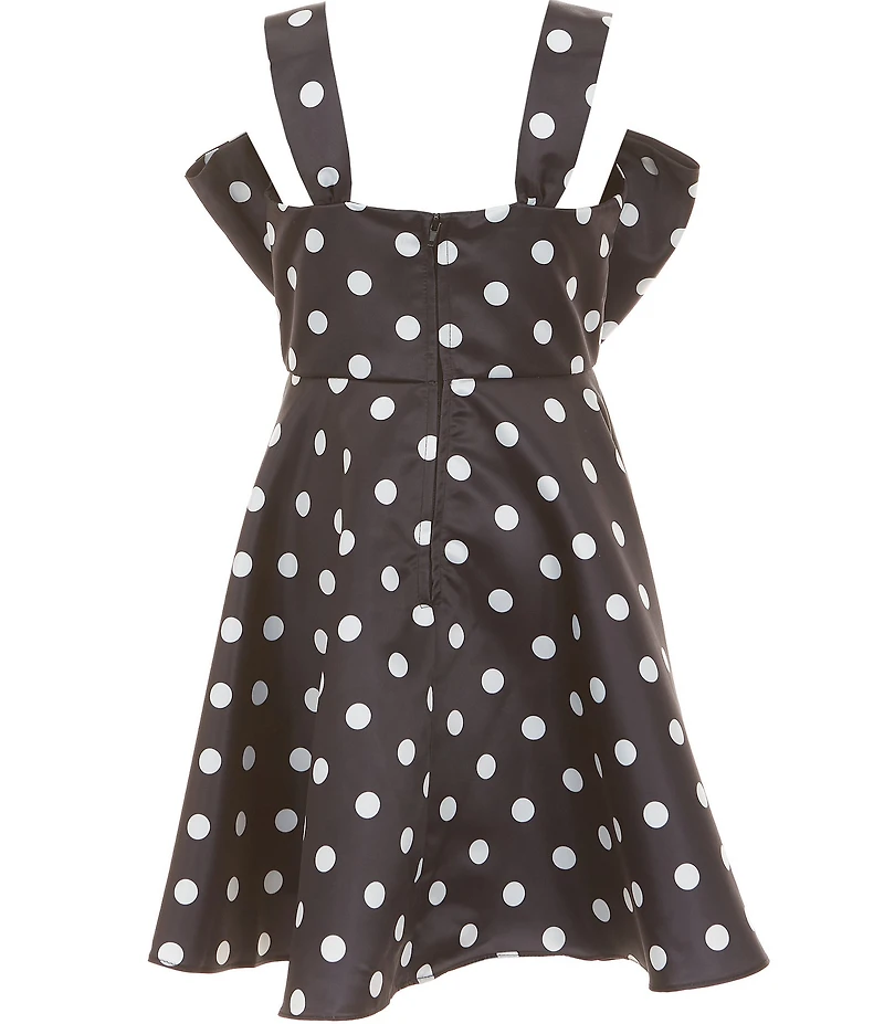 Rare Editions Big Girls Sleeveless Oversized Bow Polka Dot Dress