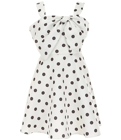 Rare Editions Big Girls Sleeveless Polka-Dotted Dress