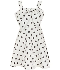Rare Editions Big Girls Sleeveless Polka-Dotted Dress