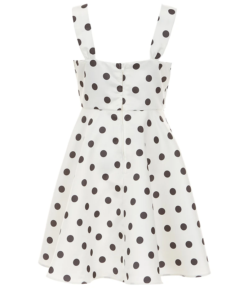 Rare Editions Big Girls Sleeveless Polka-Dotted Dress