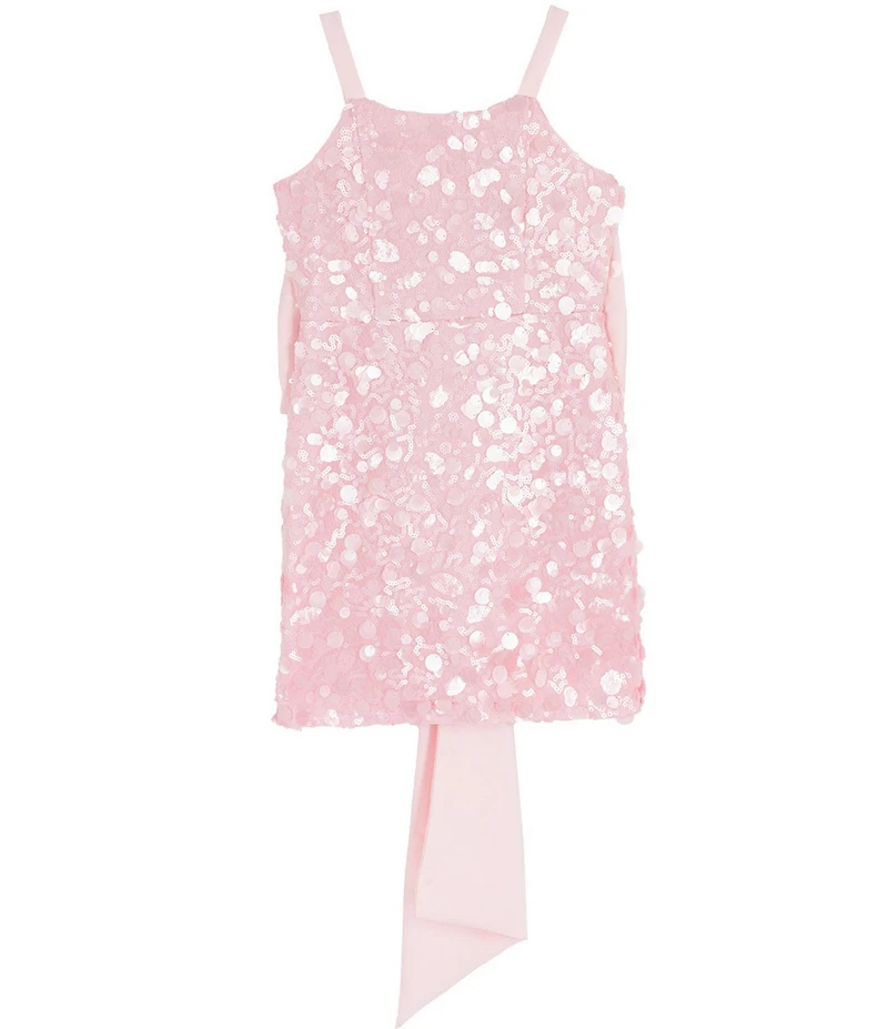 Rare Editions Big Girls Sleeveless Sequin-Embellished Mesh Sheath Dress