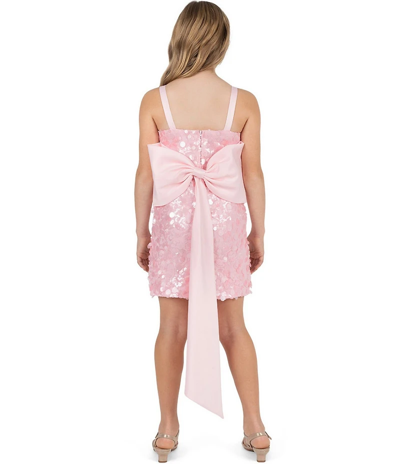 Rare Editions Big Girls Sleeveless Sequin-Embellished Mesh Sheath Dress