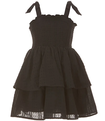 Rare Editions Big Girls Sleeveless Smocked-Bodice Tiered Dress