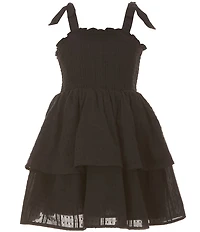 Rare Editions Big Girls Sleeveless Smocked-Bodice Tiered Dress