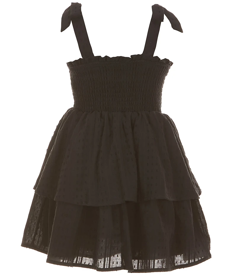 Rare Editions Big Girls Sleeveless Smocked-Bodice Tiered Dress