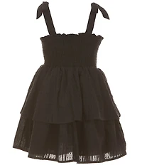 Rare Editions Big Girls Sleeveless Smocked-Bodice Tiered Dress