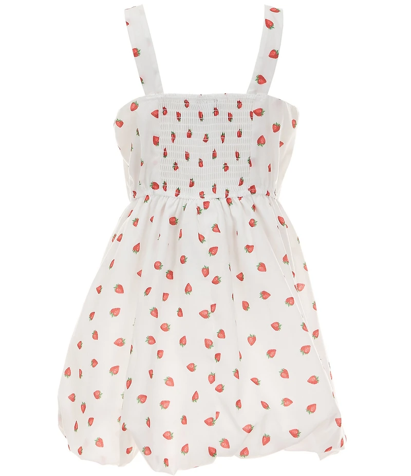 Rare Editions Big Girls Sleeveless Strawberry Printed Mock-Corset Drop-Waist Dress