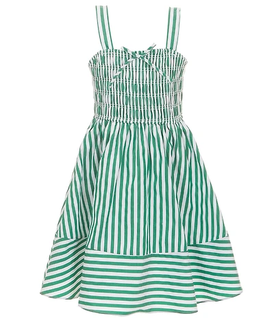 Rare Editions Big Girls Sleeveless Striped Smocked-Bodice/Shirred-Skirted Dress