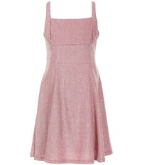 Rare Editions Big Girls Sleeveless Tie-Back Metallic Dress