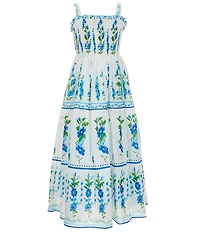 Rare Editions Big Girls Sleeveless Tropical Floral Placement Print Maxi Dress