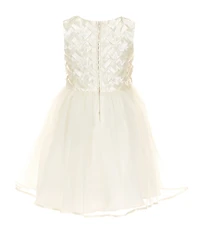 Rare Editions Little Girls Basketweave-Bodice/Tulle-Skirted Fit-And-Flare Dress