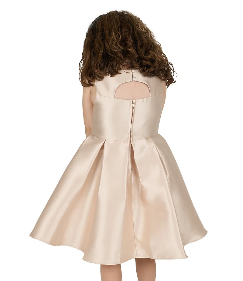Rare Editions Little Girls Bow-Accented Cutout-Front Fit-And-Flare Mikado Dress