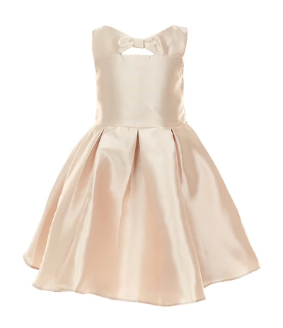 Rare Editions Little Girls Bow-Accented Cutout-Front Fit-And-Flare Mikado Dress