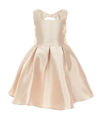 Rare Editions Little Girls Bow-Accented Cutout-Front Fit-And-Flare Mikado Dress