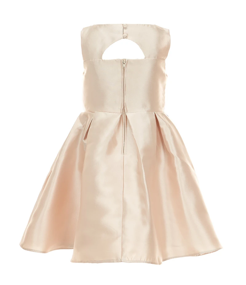 Rare Editions Little Girls Bow-Accented Cutout-Front Fit-And-Flare Mikado Dress