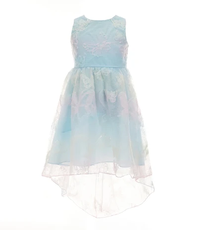 Rare Editions Little Girls Butterfly-Soutache Lace High-Low-Hem Dress