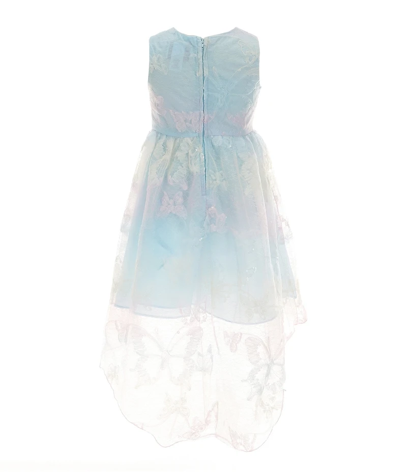 Rare Editions Little Girls Butterfly-Soutache Lace High-Low-Hem Dress