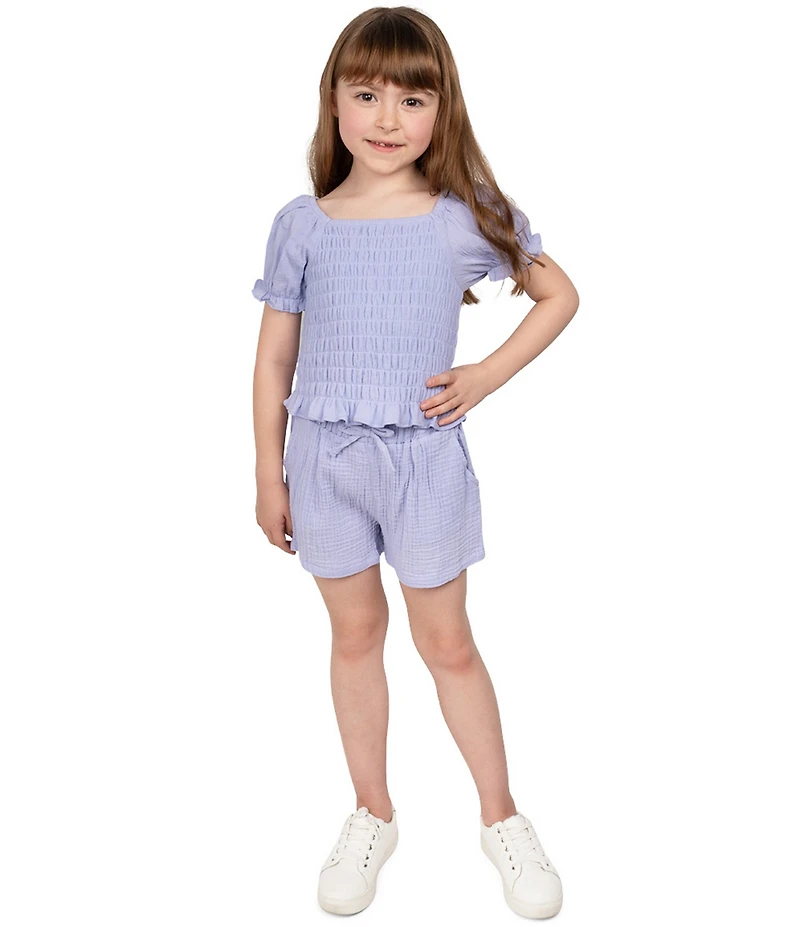 Indie Gold Little Girls Double Gauze Flutter Shorts