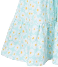 Rare Editions Little Girls Flutter Cap Sleeve Daisy-Printed Fit & Flare Knit Dress