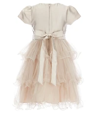 Rare Editions Little Girls Mikado/Tulle Wire-Hem Fit-And-Flare Dress