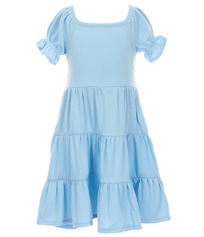 Rare Editions Little Girls Puffed-Sleeve Jersey Knit Fit-And-Flare Dress