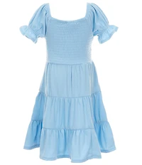 Rare Editions Little Girls Puffed-Sleeve Jersey Knit Fit-And-Flare Dress