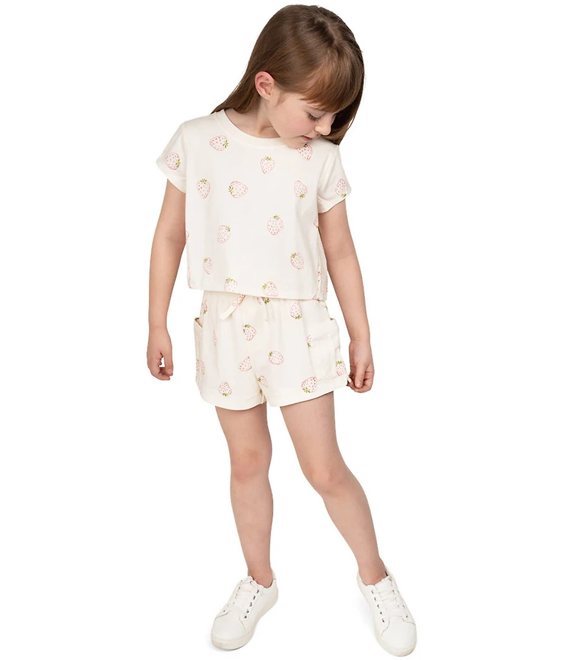 Indie Gold Little Girls Short Sleeve Strawberry-Printed T-Shirt