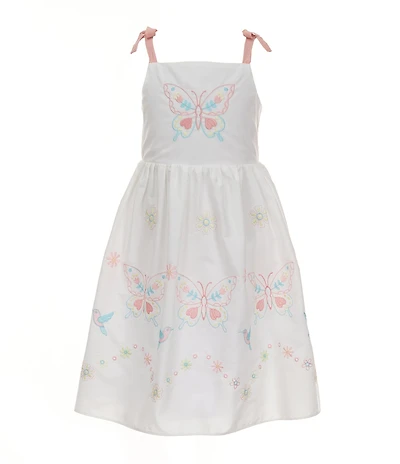 Rare Editions Little Girls Sleeveless Butterfly-Appliqued Bodice/Butterfly Placement-Print Skirted Fit & Flare Dress