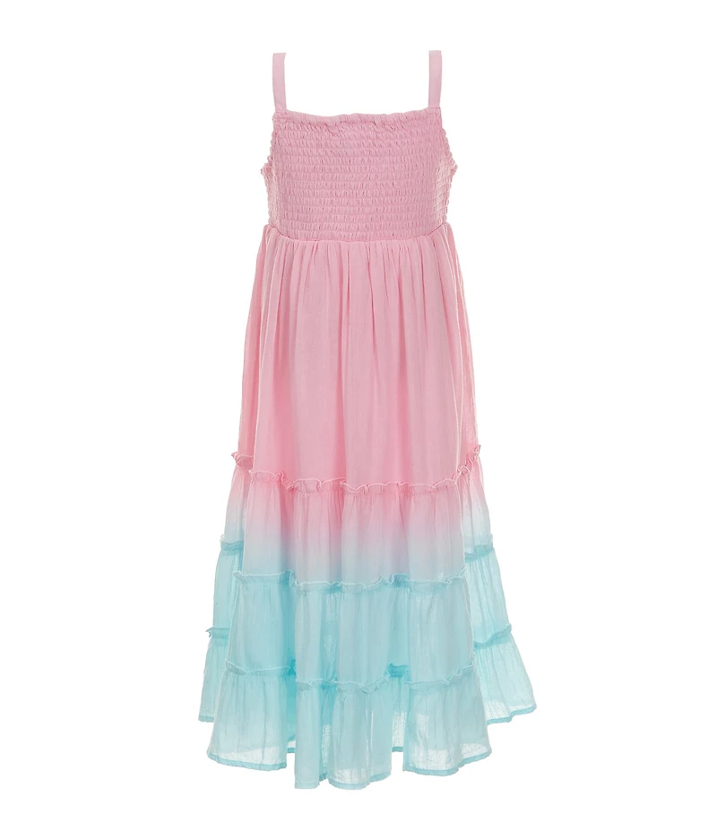 Rare Editions Little Girls Sleeveless Dip-Dye Gauze Maxi Dress