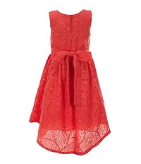 Rare Editions Little Girls Sleeveless Eyelet-Embroidered High-Low-Hem Dress