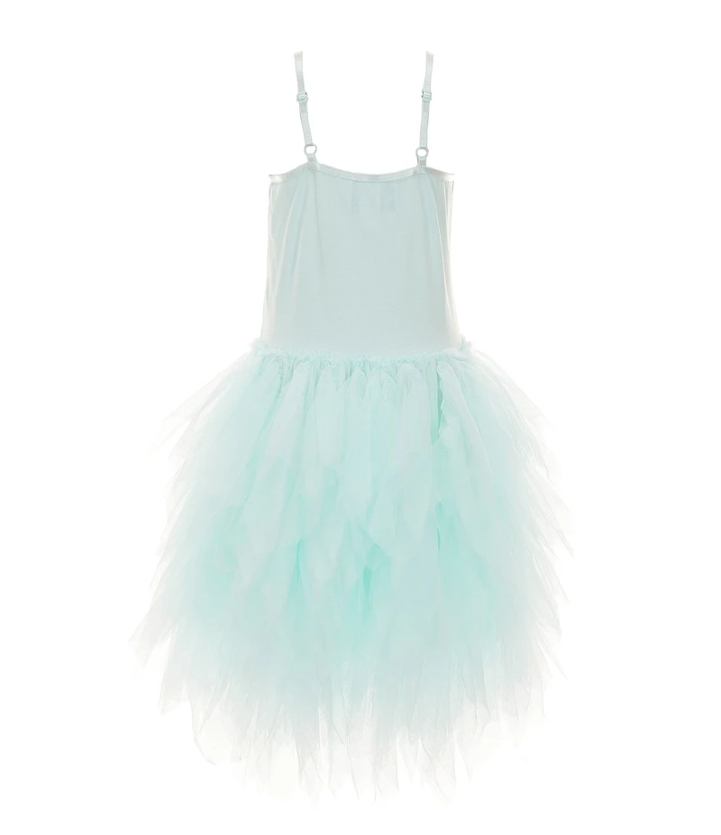 Rare Editions Little Girls Sleeveless Faux-Feather-Trimmed Fit-And-Flare Dress