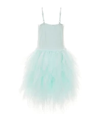 Rare Editions Little Girls Sleeveless Faux-Feather-Trimmed Fit-And-Flare Dress