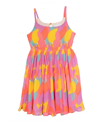 Rare Editions Little Girls Sleeveless Geometric-Printed Chiffon Fit-And-Flare Dress