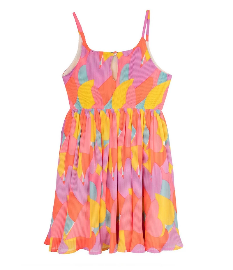 Rare Editions Little Girls Sleeveless Geometric-Printed Chiffon Fit-And-Flare Dress
